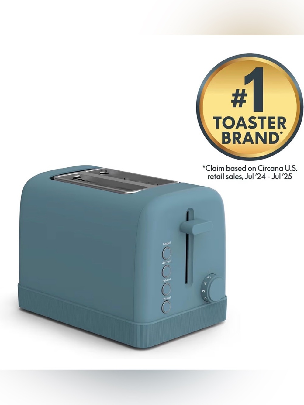Bella Toaster - Blue 2-Slot Retro Style Toaster